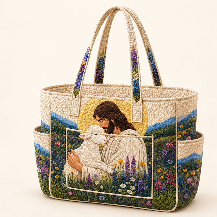Róisín | Quilted Tote Bag with an Inspiring Light on a light cream background
