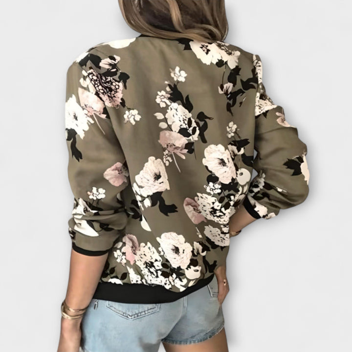 Rita - Floral Print Bomber Jacket