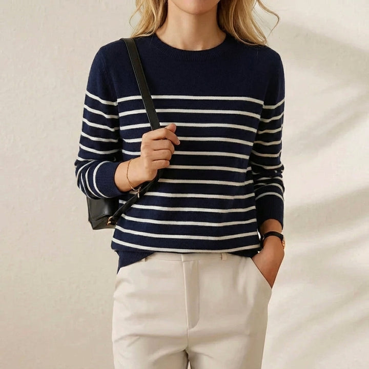 Marion – Breton Stripe Crewneck Pullover Jumper