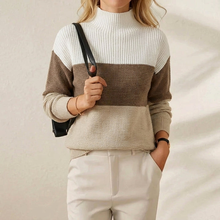 Miriam – Colourblock Crewneck Pullover Jumper