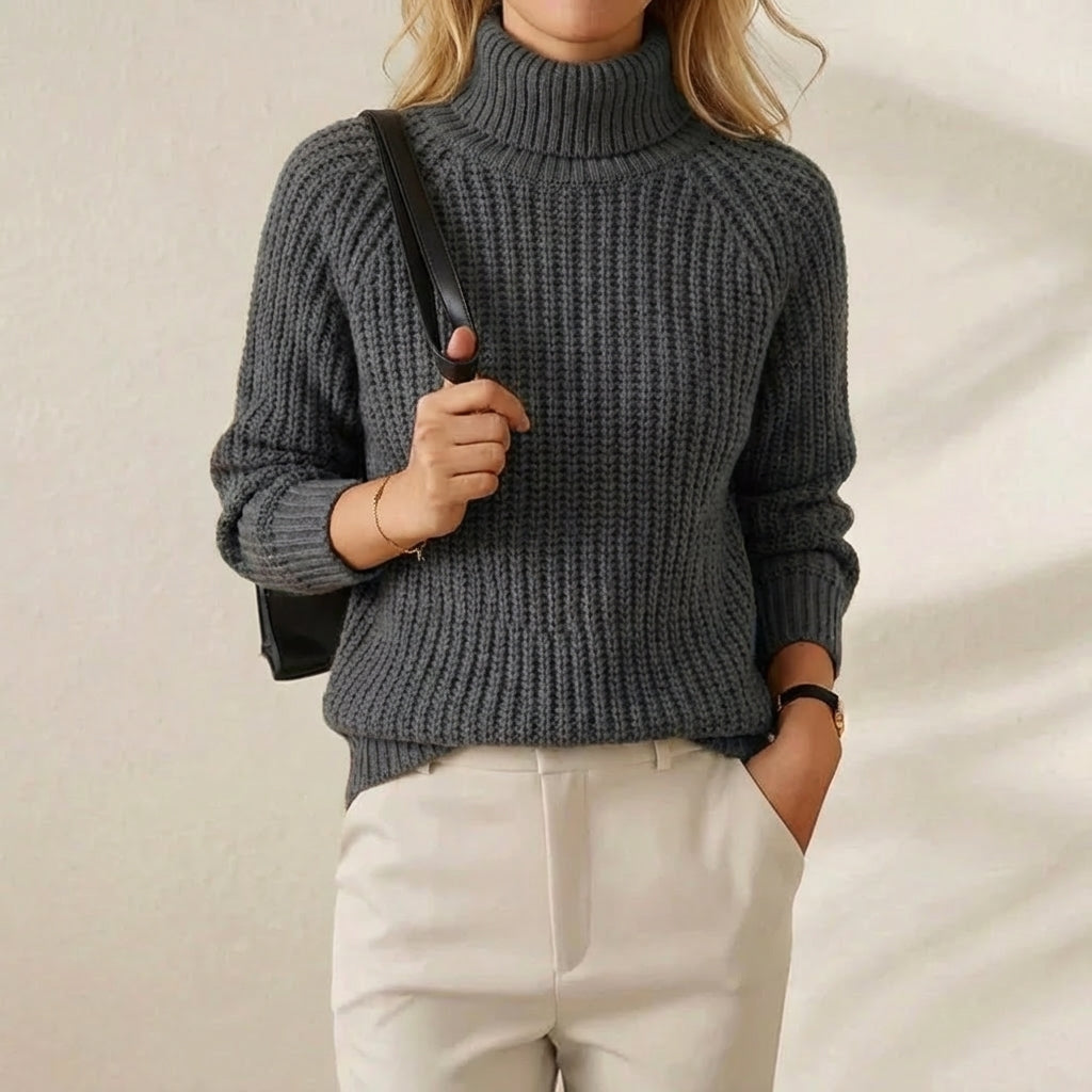 Maxine – Chunky Ribbed Turtleneck Jumper