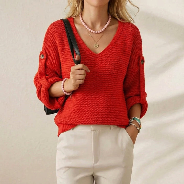 Marjorie – V-Neck Knit Jumper