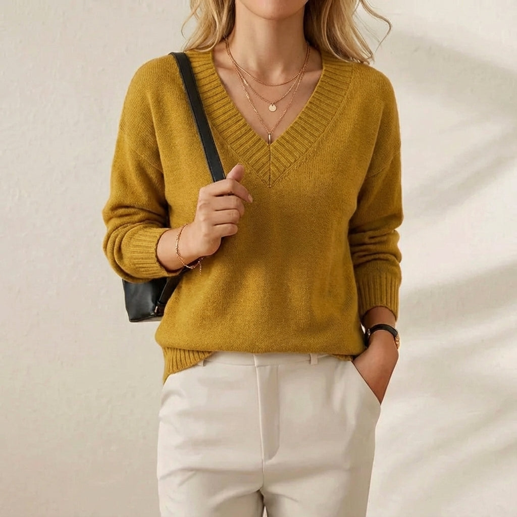 Christine – Soft V-Neck Pullover Jumper