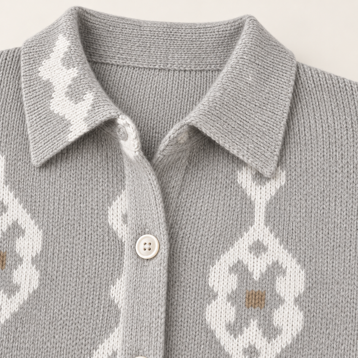 RENAE™ - ELEGANT KNIT HOODIE BLOUSE WITH DIAMOND PATTERN