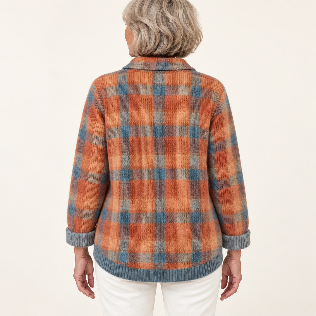 SAFIYA™ - CHECKED BLOUSE MADE FROM WARM, SOFT HOODIE MATERIAL