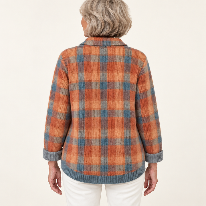 SAFIYA™ - CHECKED BLOUSE MADE FROM WARM, SOFT HOODIE MATERIAL