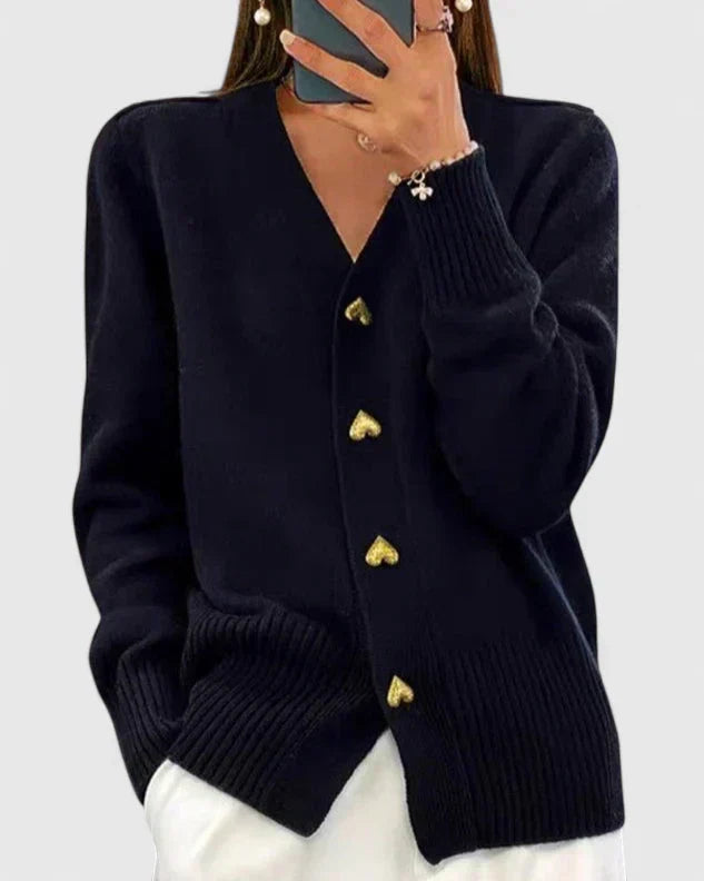 Maeve - Chic Heart-Embellished Coat