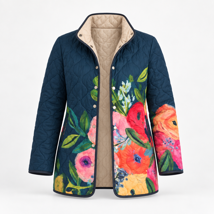 Susannah | Painted Floral Quilted Jacket