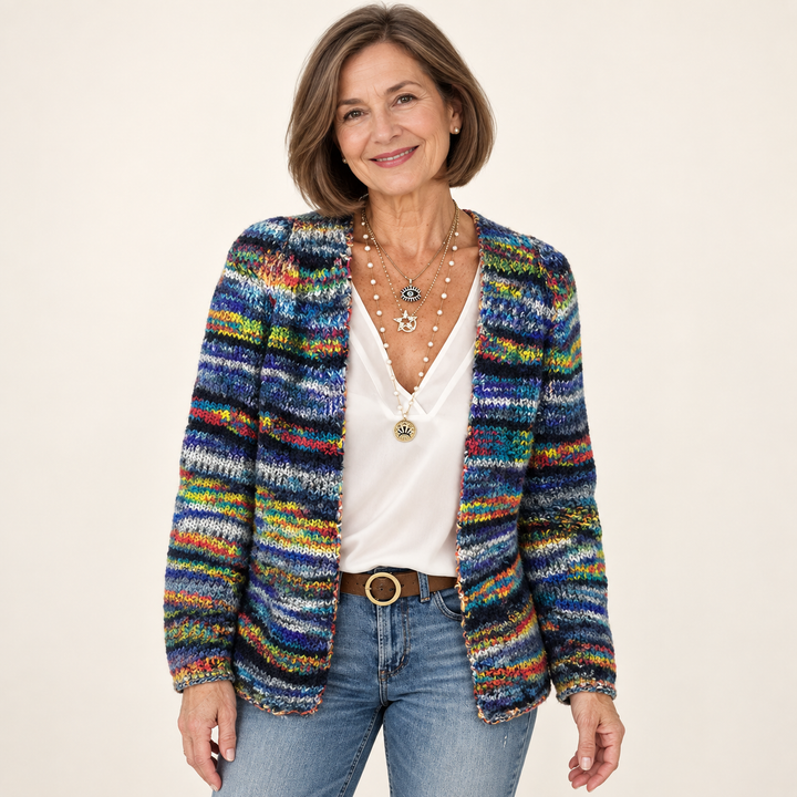 Layla | Soft Multicoloured Knit Cardigan
