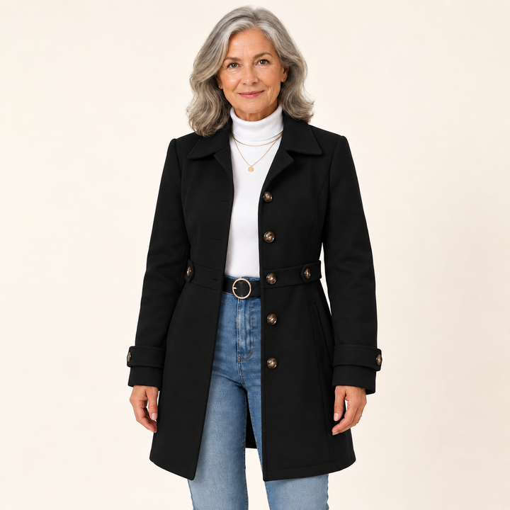 Women's Trench Coat with Adjustable Belt