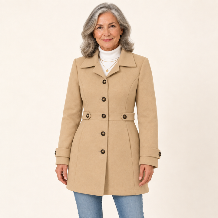 Women's Trench Coat with Adjustable Belt