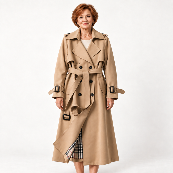 Women's Belted Trench Coat – Water-Resistant