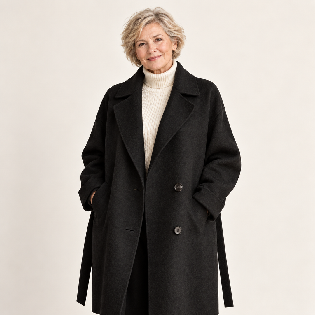 Women's Belted Wool Blend Long Coat