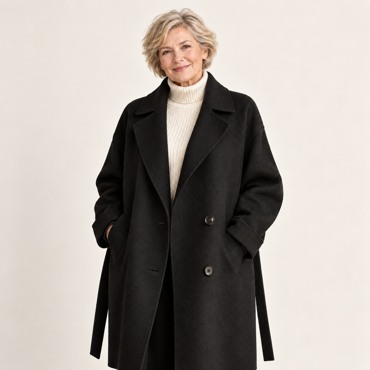 Women's Belted Wool Blend Long Coat