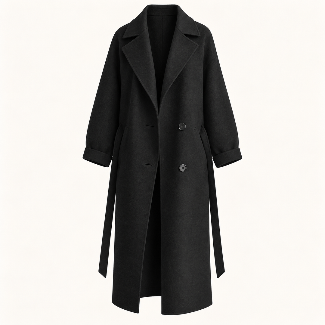 Women's Belted Wool Blend Long Coat