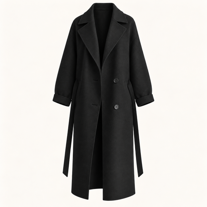 Women's Belted Wool Blend Long Coat