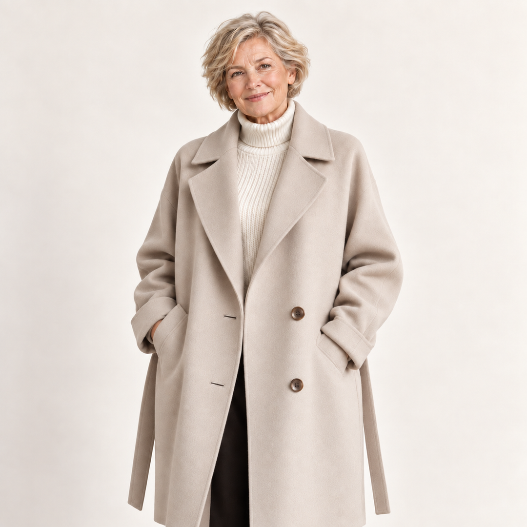 Women's Belted Wool Blend Long Coat