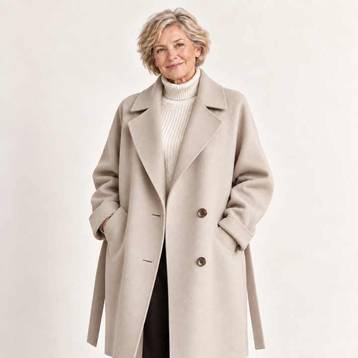 Women's Belted Wool Blend Long Coat