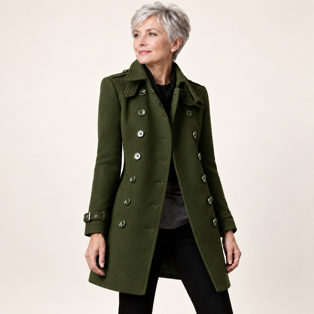 Women's Fitted Double-Breasted Winter Coat