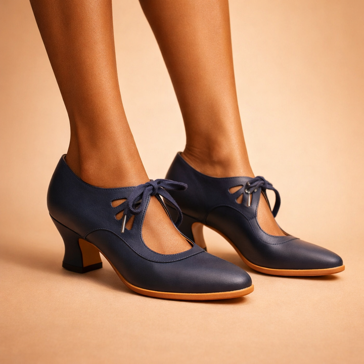 NUALA CORK | Sylvie Retro Lace-Up Heels
