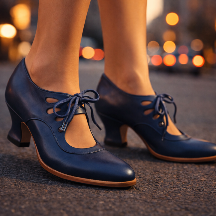 NUALA CORK | Sylvie Retro Lace-Up Heels