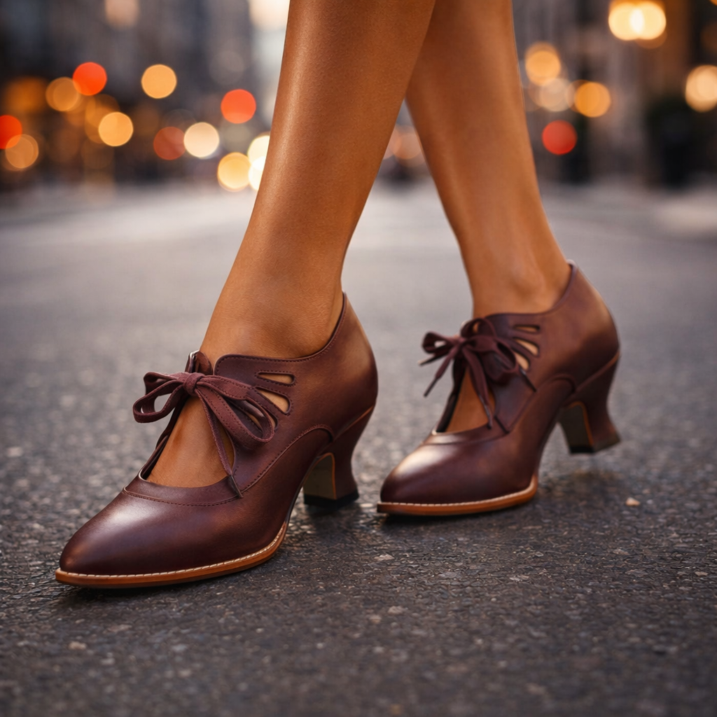 NUALA CORK | Sylvie Retro Lace-Up Heels
