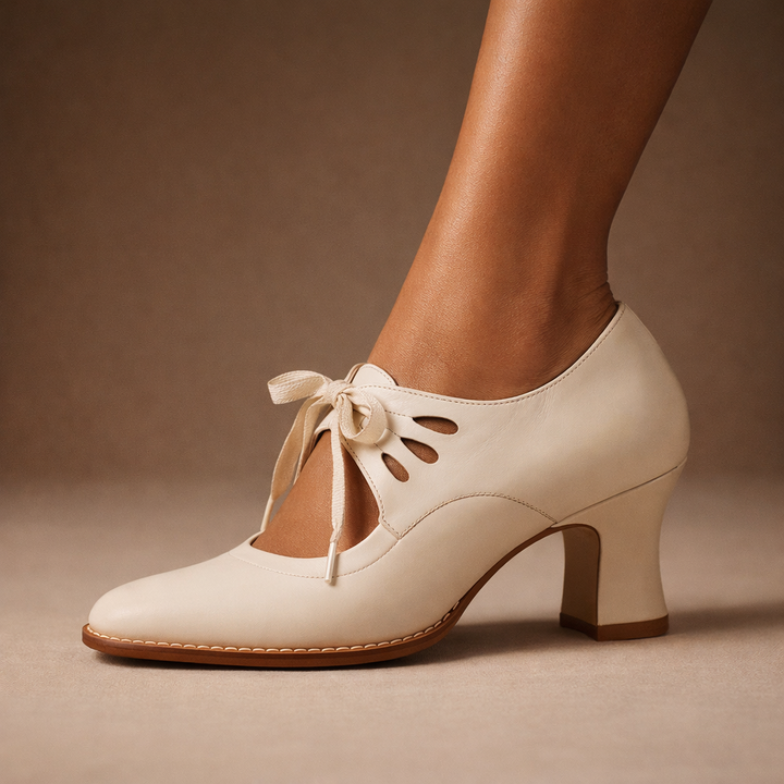 NUALA CORK | Sylvie Retro Lace-Up Heels