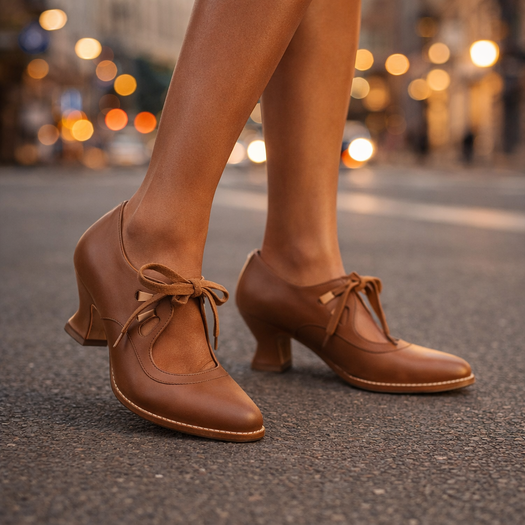 NUALA CORK | Sylvie Retro Lace-Up Heels