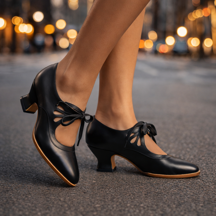 NUALA CORK | Sylvie Retro Lace-Up Heels