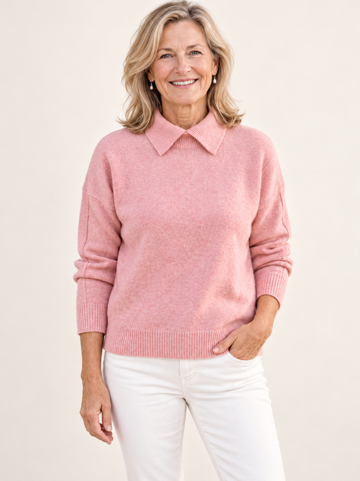 Josephine – Timeless Vintage Style Jumper on a mature model