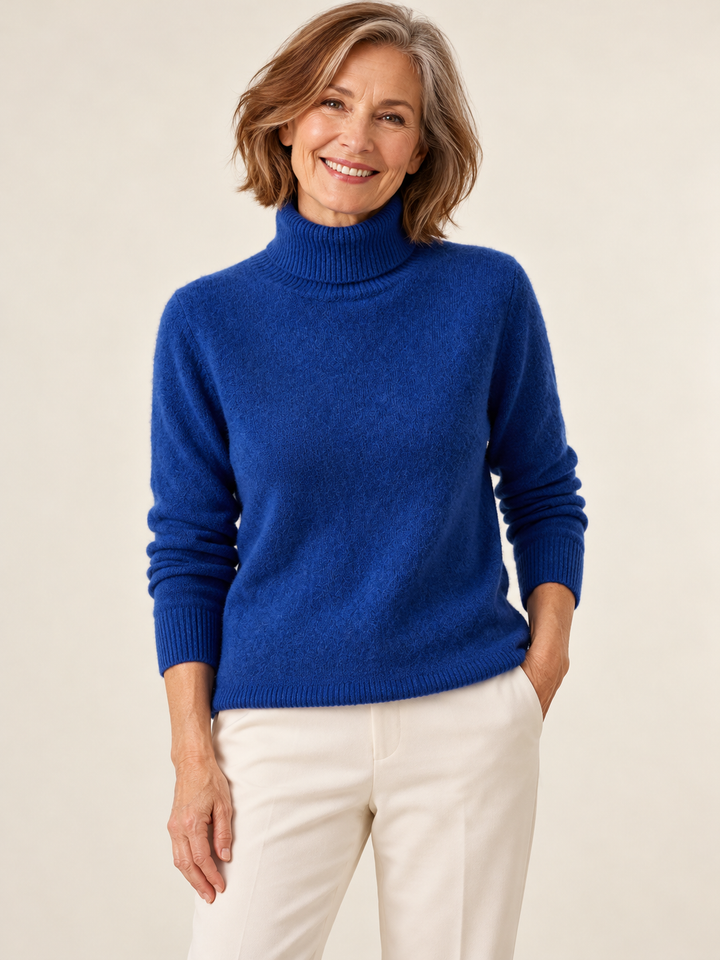 Lois – Turtleneck Jumper on a mature model