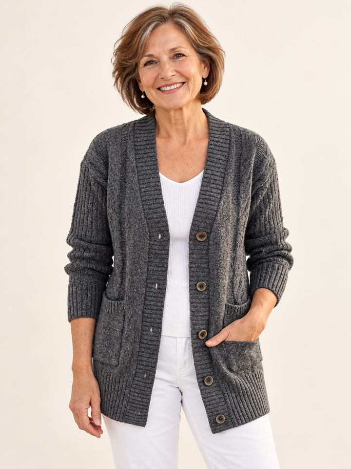 Erica – Vintage Inspired Jumper on a mature model