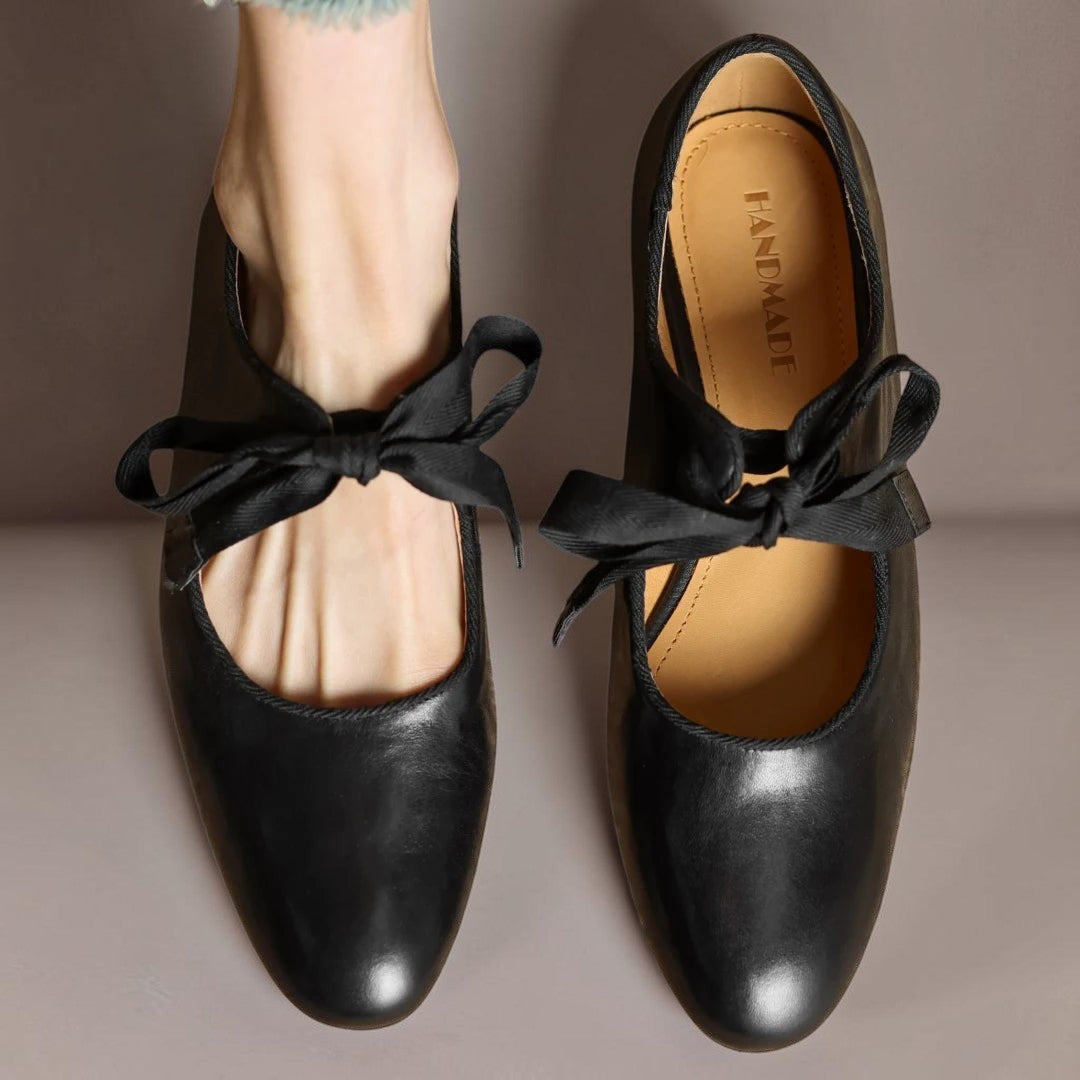 NUALA CORK | Sophie Bow-Detail Mary Jane Flats