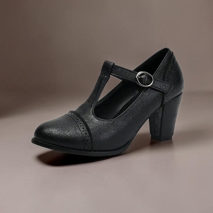 NUALA CORK | Sandrine Brogue T-Bar Heels