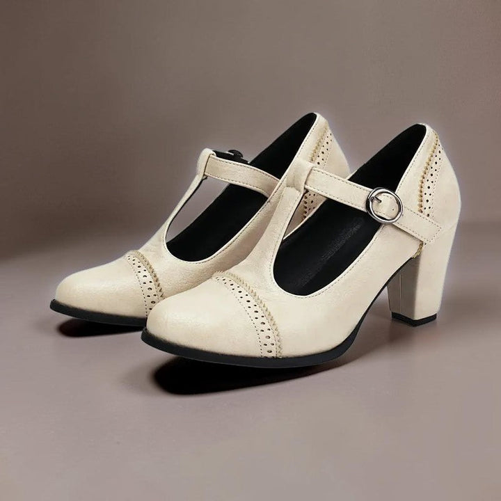 NUALA CORK | Sandrine Brogue T-Bar Heels
