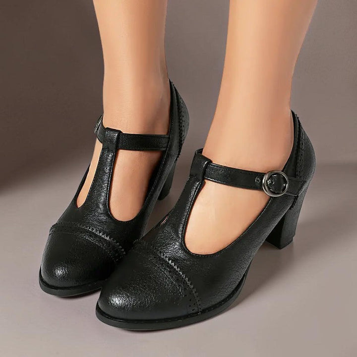 NUALA CORK | Sandrine Brogue T-Bar Heels