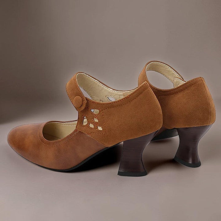 NUALA CORK | Aveline Button-Strap Heels