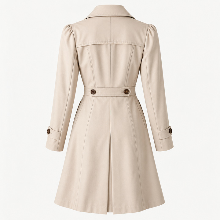 Women's Vintage-Style Fitted Trench Coat