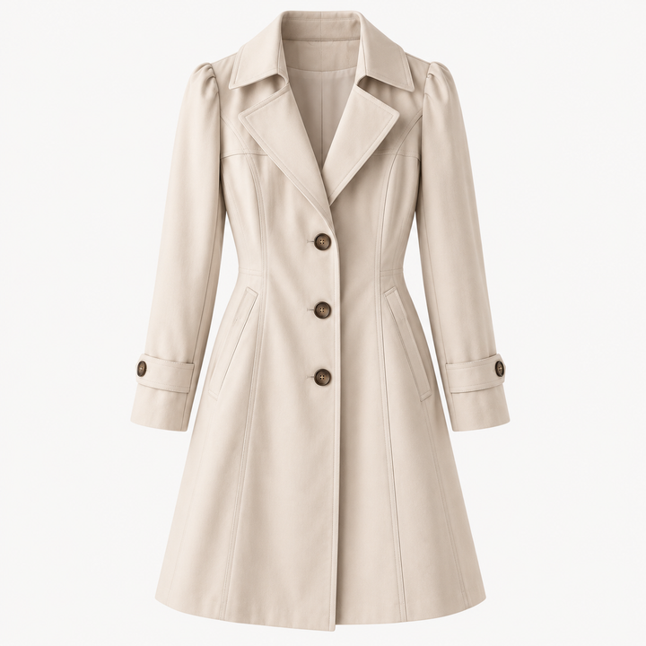 Women's Vintage-Style Fitted Trench Coat
