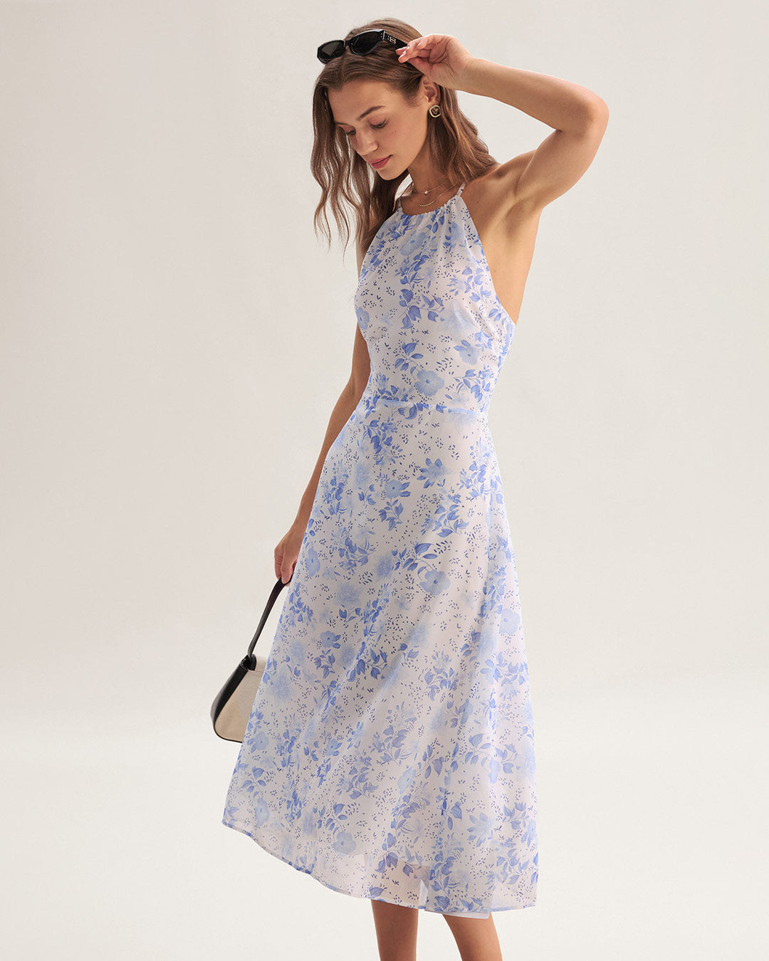 Aobhnait - Midi Dress with Floral Print