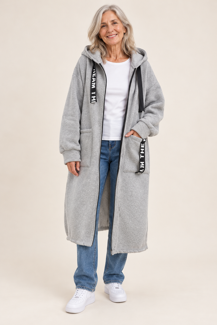 Women's Long Hooded Sweatshirt Coat